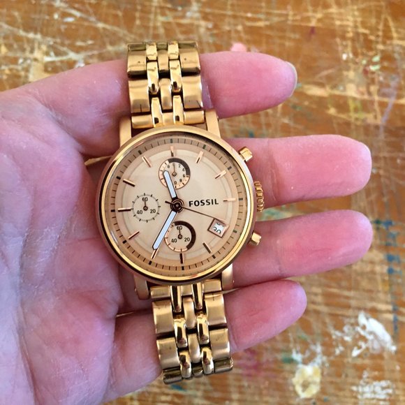 Fossil Accessories - Women's Rose Gold Fossil Boyfriend Chronograph Watch, NWOT